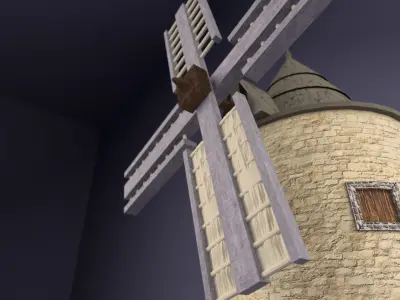 Windmill Low-Poly Low-poly 3D model