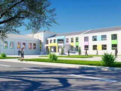 school Low-poly 3D model