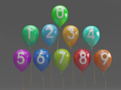 Balloon balloons for year 3D model