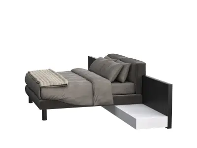 CLIFF-Meridian-bed modern bed frame with storage Low-poly 3D model