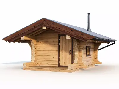 Bathhouse 03 from a carriage with a Norwegian lock 3D model