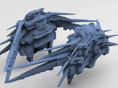 Sci-Fi Insectoid ship base 6  3D model