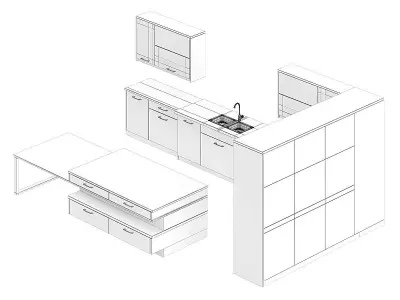 Kitchen Furniture Set 15 3D model