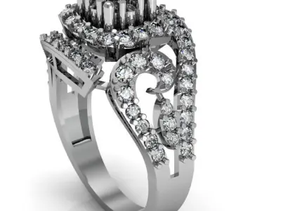 diamond ring 3D print model 91