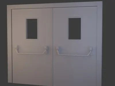 Cinema Door Free low-poly 3D model