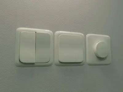 Realistic Wall Light Switch and Dimmer 3D model