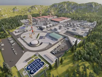 Industrial Factory-Petrochemical-Complex and Oil Gas Rig 3D model