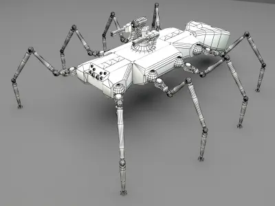 Robot Spider Low-poly 3D model