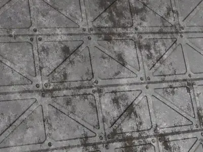 Dirty Industrial Metal Plate PBR Seamless Texture