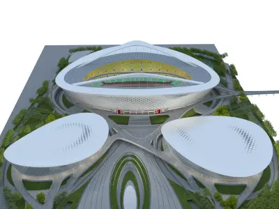 National Stadium appearance Low-poly 3D model
