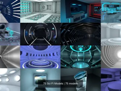 75 Sci Fi Models 3D Model Pack