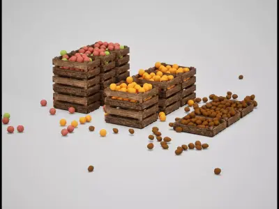 Wooden Crates 2 Low-poly 3D model