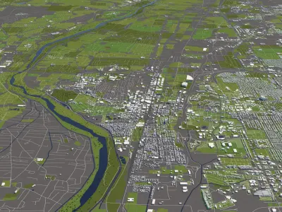 Albuquerque USA 50x50km City Map 3D model