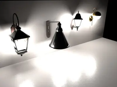 Wall Lamps Free low-poly 3D model
