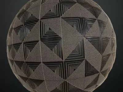 Futuristic Geometric Triangular Metal Relief PBR Seamless Texture