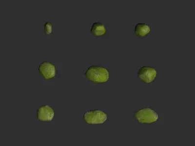 Assorted Boulders - Moss Low-poly 3D model