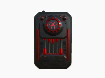 SciFi Backpack I08 Black Red - Fashion Character Design Low-poly 3D model