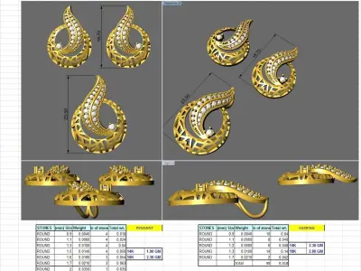 Solitaire Women Pendant 3dm STL OBJ FBX Renders Details 3D print model