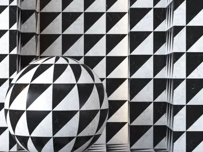 Black and White Tile Flooring 4K - Seamless Texture purchase