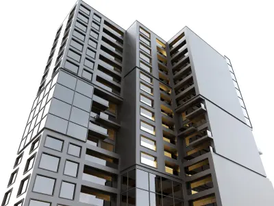 Residential building 01 Low-poly 3D model