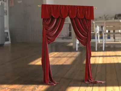 Double Curtain for two standard Windows 3D model