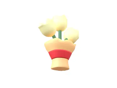 Flower Bouquet Icon v1 001 Low-poly 3D model