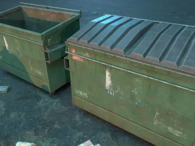 Trash collection - game ready Low-poly 3D model