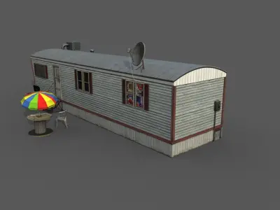 Mobile Home Game Ready Low-poly 3D model