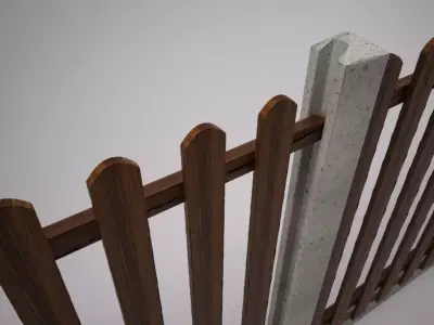 Wooden Fence 3D model