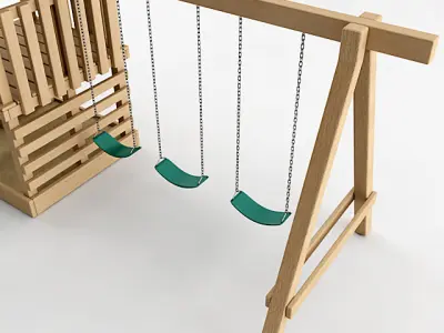 Playground Set wooden 3D model