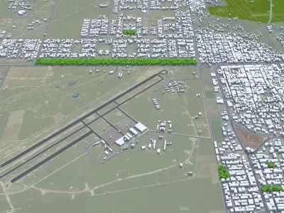Gujranwala Pakistan 30km Low-poly 3D model