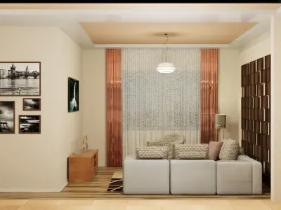 Kitchen and living room 3D model purchase