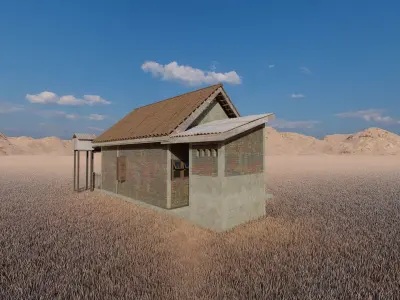 Vilage in forest-old house 3D model