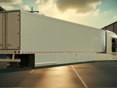  Advanced Long Haul Truck and Trailer Rigged for Maya 