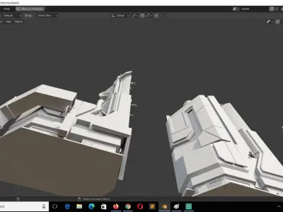futuristic buildings  3D model
