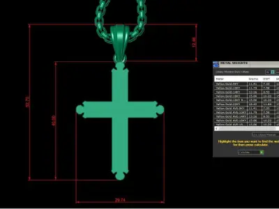 Cross Light Gold 3CP074 3DM STL 3D model