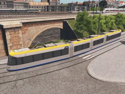 Leipzig XL Tram Low-poly 3D model