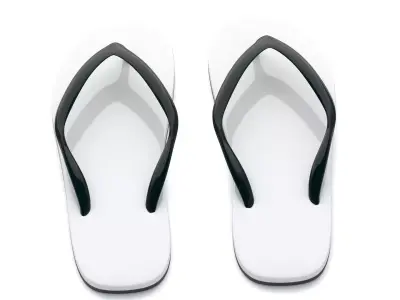 white Flip Flop 3D model