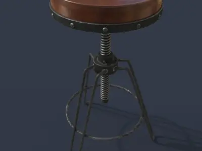 Industrial bar stool Free 3D model