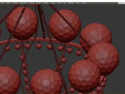 Melaine Chandelier gold Low-poly 3D model