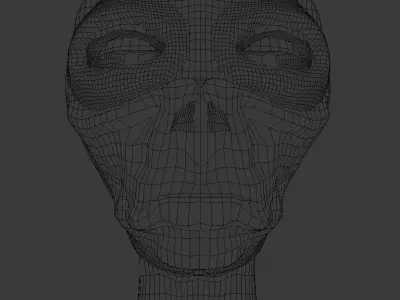 Alien Head Low-poly 3D model