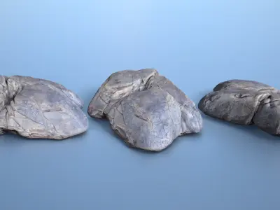 6 Boulder Rocks - 240823 Low-poly 3D model