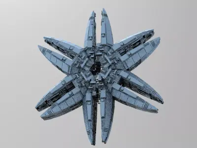 Star Flower Ship design 6 3D model