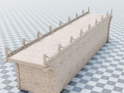 geometry nodes procedural medieval bridge generator 3D model