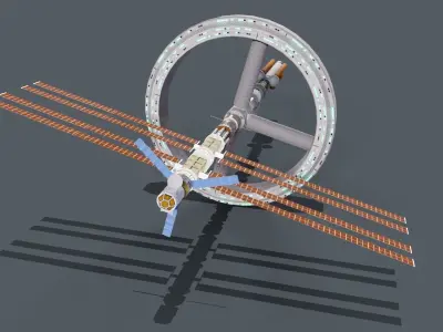 Sci-fi space ship Low-poly 3D model