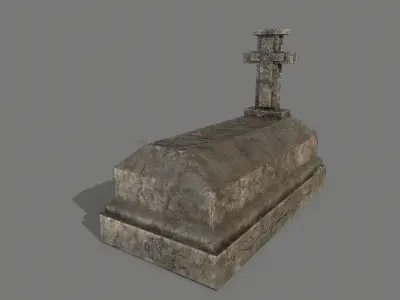 Tombstone set gravestone Low-poly 3D model