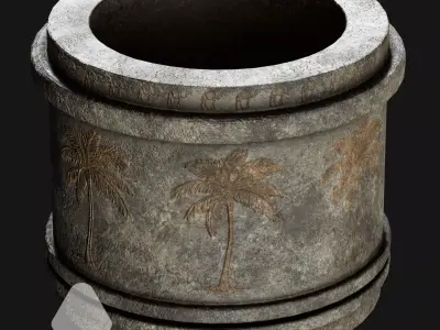 Ancient Stone Pot Low-poly 3D model