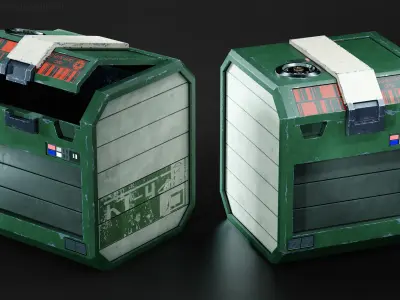 Sci-Fi Crates Low-poly 3D model
