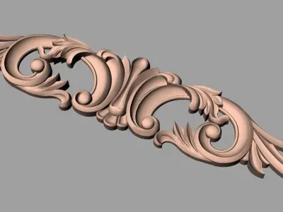 Door flower 3D relief STL Model for CNC woodworking carving E261 3D model