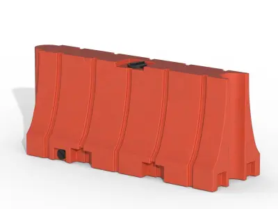 Plastic Traffic Barrier Low-poly 3D model